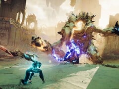 Uma imagem que mostra uma batalha em Atlas Fallen: Reign of Sand.