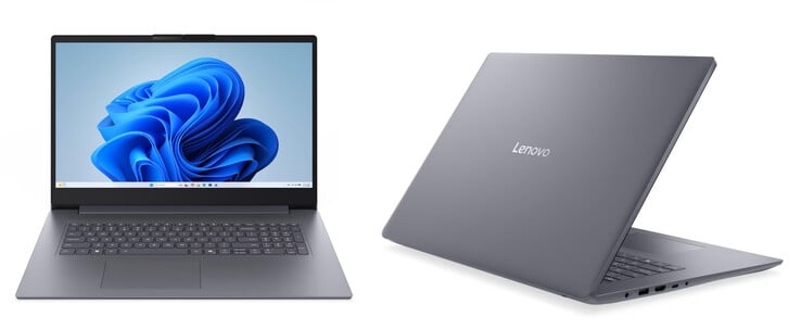 O IdeaPad Slim 3i 17IWC11 em seu acabamento Luna Grey.