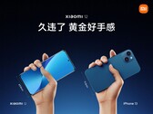 O Xiaomi não é tão largo como o iPhone 13. (Fonte: Xiaomi)
