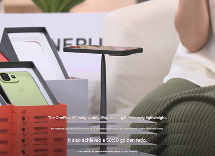 Uma captura de tela da sessão de revelação ao vivo do OnePlus 15T (tradução automática)