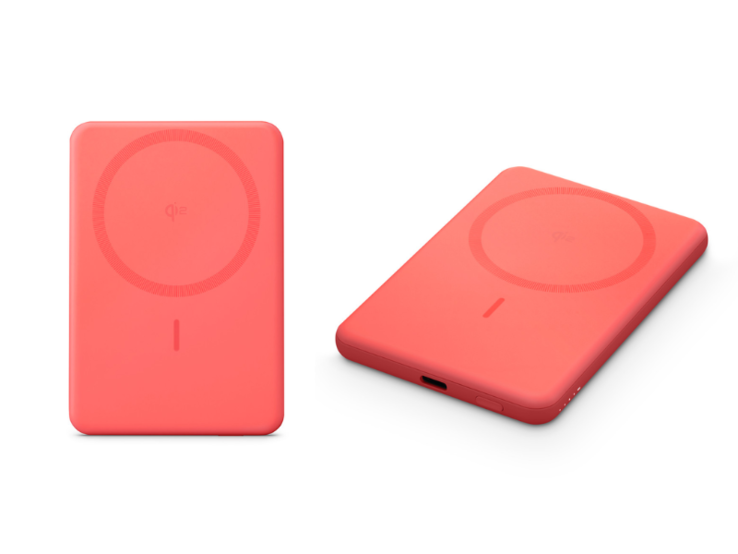 O Anker MagGo Power Bank (5K, Slim) - Coral. (Fonte da imagem: Apple, editado)