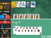 Uma captura de tela do Balatro (acima), enquanto uma captura de tela do "Balatro" programado na calculadora NumWorks. (Fonte da imagem: Steam / u/RKI3000 no subreddit r/Balatro)