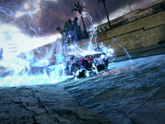 Uma captura de tela no jogo do Blur.