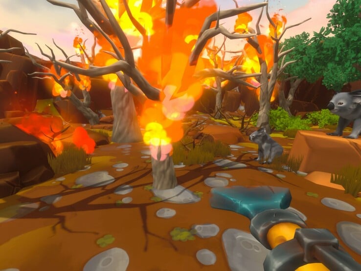 Ocasionalmente, os jogadores também têm de apagar incêndios em Fresh Start Cleaning Simulator.