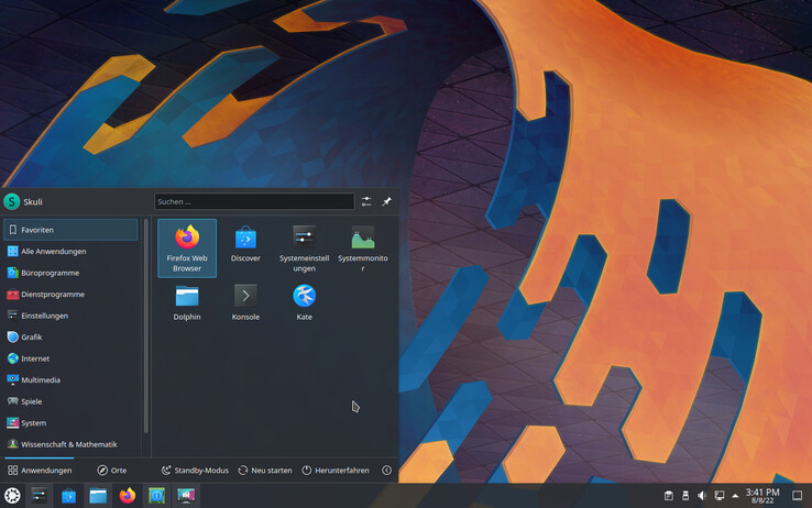 Uma olhada no desktop KDE Plasma 5 do Kubuntu (Imagem: Kubuntu).