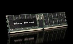 Módulo de memória DDR5 RDIMM da Micron. A nova versão de 512 GB da empresa poderá permitir até 12 TB de RAM em um único servidor.