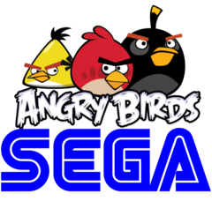 A Sega anunciou que vai comprar a empresa que criou a Angry Birds. (Imagem: Logotipos da Sega e da Angry Birds)