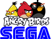 A Sega anunciou que vai comprar a empresa que criou a Angry Birds. (Imagem: Logotipos da Sega e da Angry Birds)