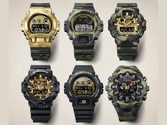 Relógios Casio com padrão camuflado arrojado.