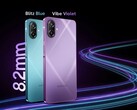 O Samsung Galaxy M17e está disponível nas cores azul e violeta
