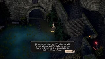 Uma imagem que mostra um ambiente em Heretical.