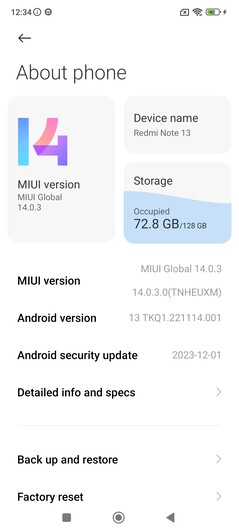 Software Xiaomi Redmi Note 13 4G