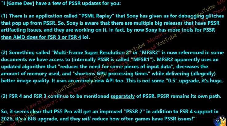 A Sony está preparando o PSSR2 para o PS5 Pro no próximo ano. (Fonte da imagem: Moore's Law Is Dead)