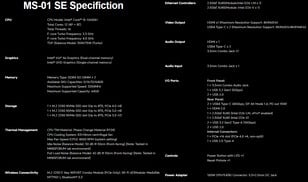 Especificações completas