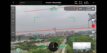 Aqui, uma linha de alta tensão é detectada. (Fonte da imagem: DJI)