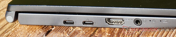 Conexões à esquerda: dois Thunderbolt 4, HDMI 2.0, fone de ouvido