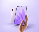 Oppo Pad Mini Matte Display Edition visto de frente e de trás com uma caneta stylus