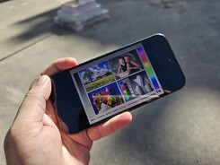 Visualização ao ar livre sob luz solar direta