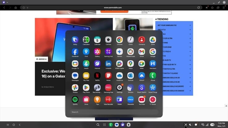 Samsung DeX in One UI 8 (Fonte da imagem: SamMobile)