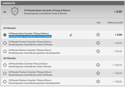 Opções de garantia