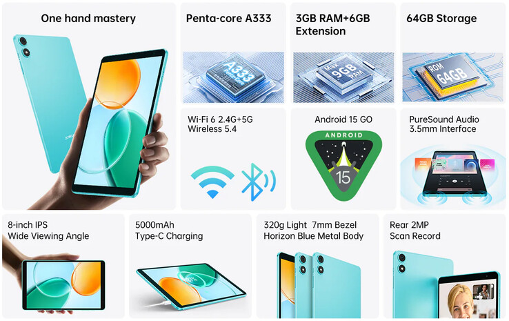 Principais destaques do tablet P85 (Fonte da imagem: Teclast)