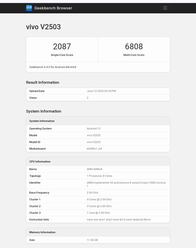 Vivo X200 FE Geekbench listing (fonte da imagem: Abhishek Yadav on X)
