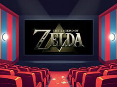 O filme “The Legend of Zelda” exibido em um cinema