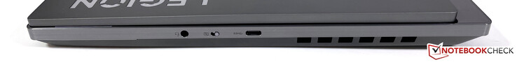 Direita: conector de 3,5 mm, obturador de webcam, USB-C 3.2 Gen.1 (5 GBit/s)