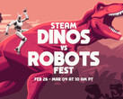 O Steam's Dinos vs. Robots Fest está programado para trazer ofertas de jogos em um monte de títulos estelares dos últimos anos. (Fonte da imagem: Steam no YouTube)
