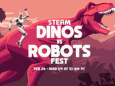 O Steam's Dinos vs. Robots Fest está programado para trazer ofertas de jogos em um monte de títulos estelares dos últimos anos. (Fonte da imagem: Steam no YouTube)