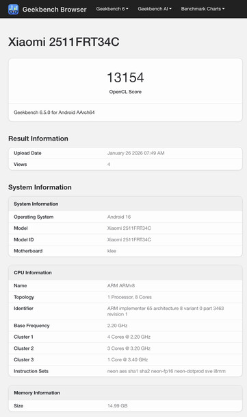 (Fonte da imagem: Geekbench)