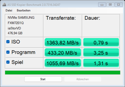 AS SSD - copiar benchmarks