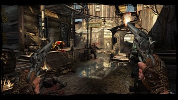 Na foto: Uma captura de tela do jogo Call of Juarez: Gunslinger.