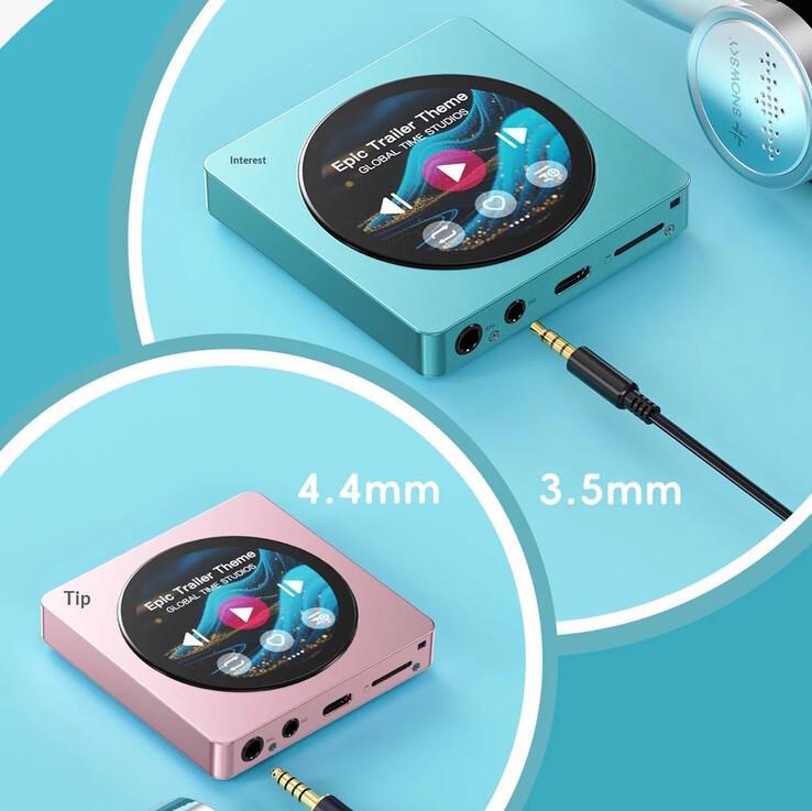 O Fiio Snowsky Disc DAP é compatível com fones de ouvido não balanceados de 3,5 mm e balanceados de 4,4 mm.