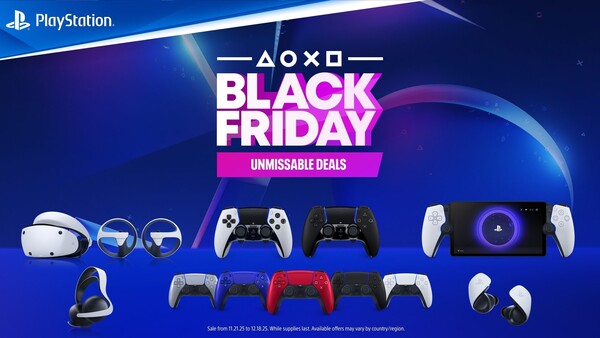 Acessórios do PS5, incluindo o PSVR2, controles e fone de ouvido, terão descontos para a Black Friday. (Fonte da imagem: PlayStation)