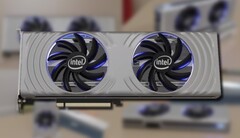 A matriz de GPU do Alquimista Arc mede quase 400mm2, aproximadamente o mesmo tamanho que a GA104 (Fonte de imagem: Intel)