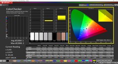 CalMAN ColorChecker (perfil: P3, espaço de cor alvo: P3)