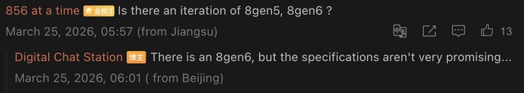O informante lança luz sobre o Snapdragon 8 Gen 6.