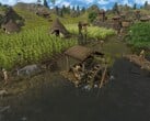 Uma imagem mostrando vários personagens em Dawn of Man.