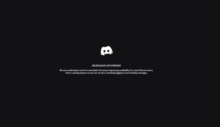 O Discord aumentou a tela de erros de API.