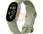 Imagem do suposto Google Fitbit Edge na cor verde