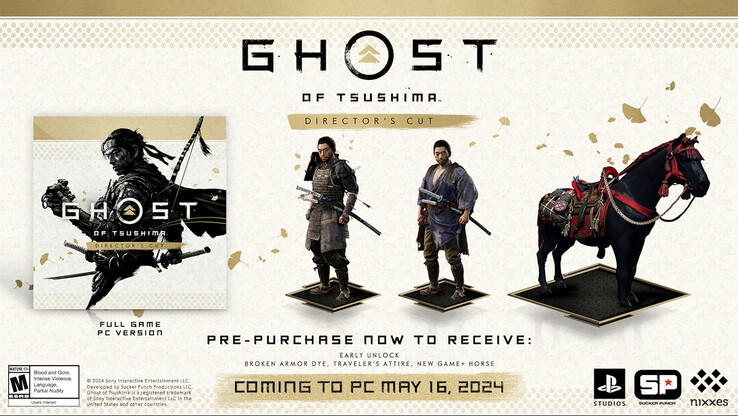 Bônus de pré-venda de Ghost of Tsushima Director's Cut (imagem via PlayStation)
