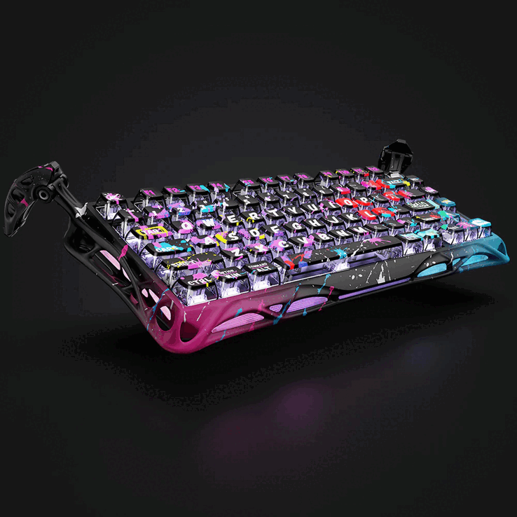 O Gravastar Mercury V75 Pro Neon Graffiti Edition apresenta um polling com fio de 8.000 Hz e um tempo de resposta de 0,125 ms (Fonte da imagem: Gravastar)