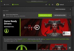 Nvidia GeForce Game Ready Driver 535.98 notificação em GeForce Experience (Fonte: própria)