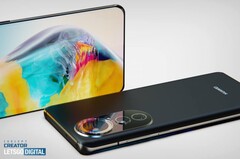 Conceito de renderização do Huawei P50 Pro. (Fonte: LetsGoDigital)