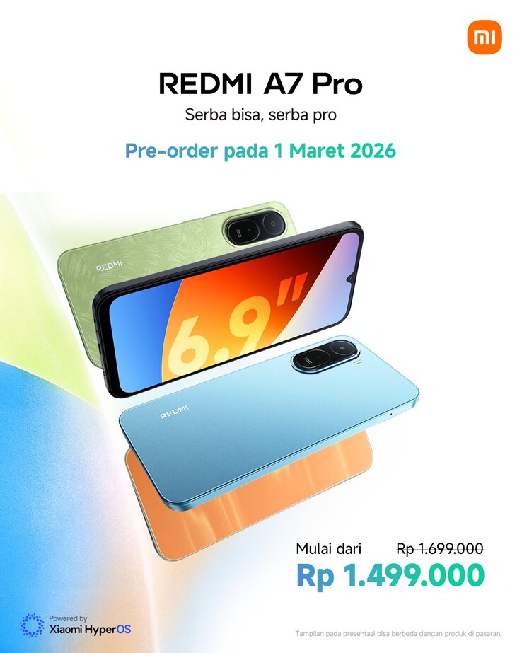 O Redmi A7 Pro em diferentes opções de cores.