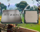 O AMD Ryzen 7 5700G oferece um desempenho muito mais rápido sobre o Intel Core i7-10700 em jogos como Fortnite. (Fonte de imagem: AMD/Intel/Epic - editado)