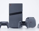Edição limitada do console PlayStation 5 Pro 30th Anniversary em cinza retrô com dois controles DualSense combinando, um estojo de transporte e uma base de carregamento de controles. (Fonte da imagem: Sony Interactive Entertainment)