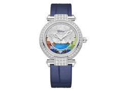 O Chopard Imperiale Four Seasons (na foto) vem com quatro pulseiras intercambiáveis de couro de jacaré em cores diferentes. (Fonte da imagem: Chopard)