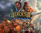 Pôster oficial de Heroes of Might and Magic III Remake. O clássico jogo de estratégia retorna em 2027.